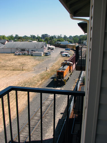 Train tracks maybe twenty feet away from my apartment