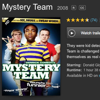 Mystery Team: 4.5 stars (!?)
